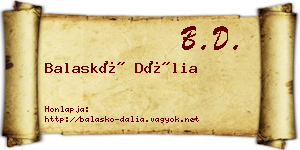 Balaskó Dália névjegykártya
